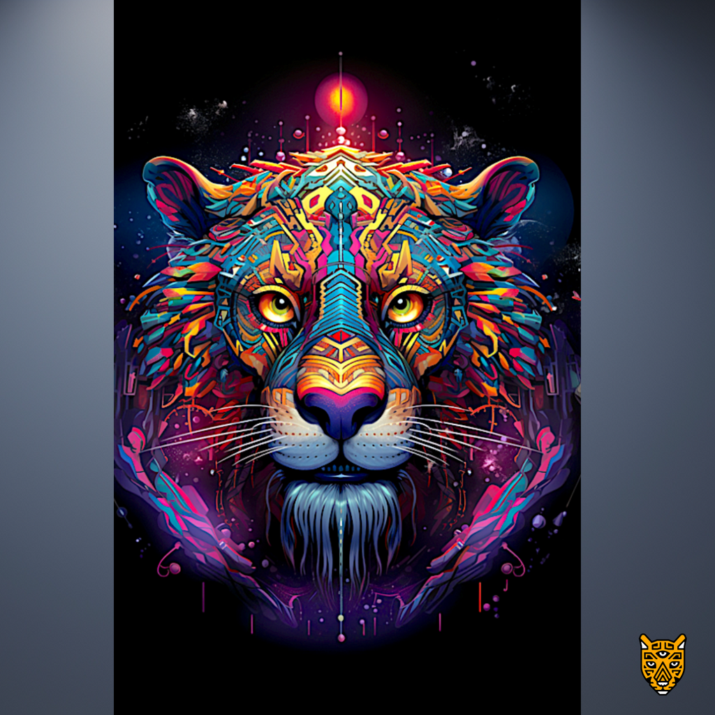 Space-inspired Colorful Tiger Artistic Jungle Cosmic Tiger