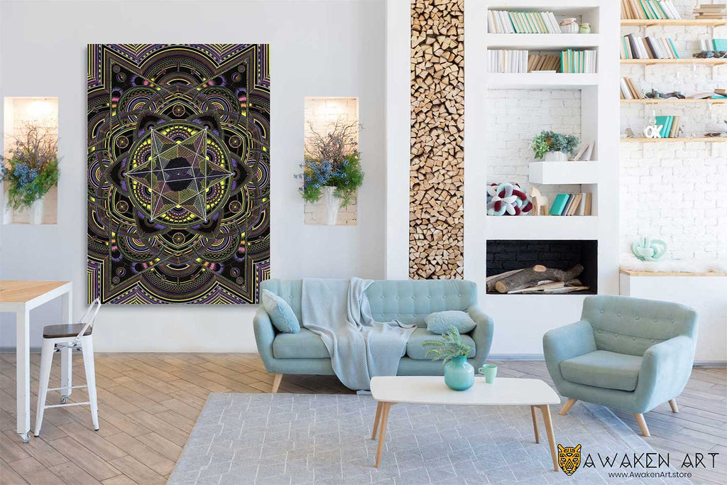 Fire Circle Canvas Wall Art, Canvas and Wall Art, Mandala Wall Art Decor,  Office Wall Art Decor 